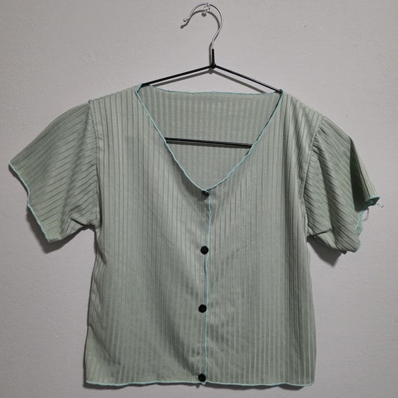 Tops - 3 FOR 15 Mint Green Button-Up Women's Top